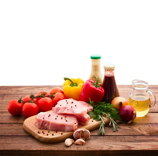 Sliced ​​pieces of raw Meat for barbecue — Stock Photo, Image