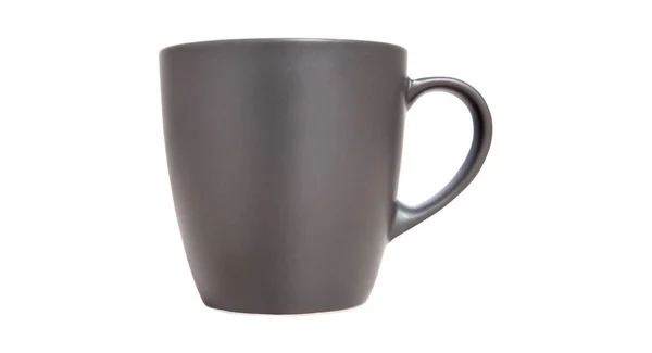 Серый кружка, чашка изолированы на белом фоне — стоковое фото
