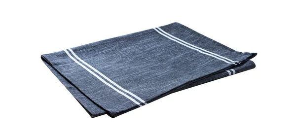 蓝色餐巾纸 耐洗布 盘子毛巾隔离在白色 顶部视图 — 图库照片