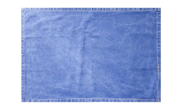 Serviette Bleue Nappe Texture Tissu Isolée Sur Blanc Vue Dessus — Photo