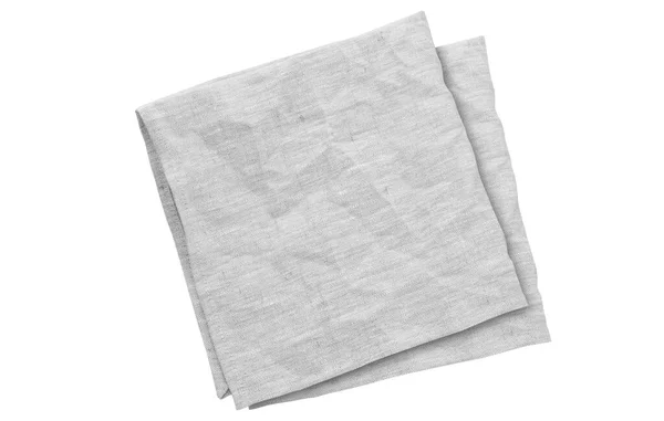 Empty Canvas Napkin Top View Isolated White Background — 图库照片