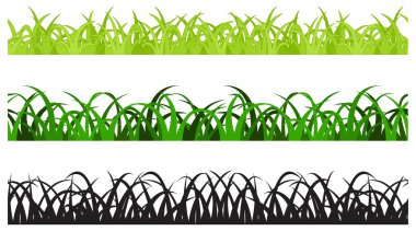 Üç çim kenar parça, kesintisiz ayarla