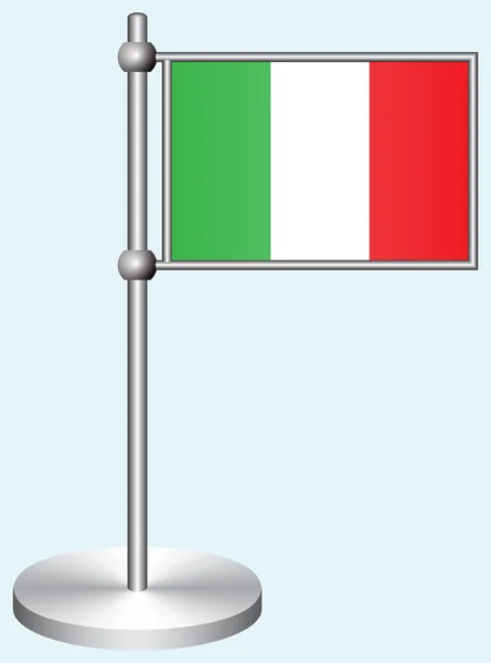 Italy Vector Flag with Metal Stand — Stock Vector