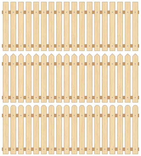 Üç ahşap çitler, kesintisiz bir dizi