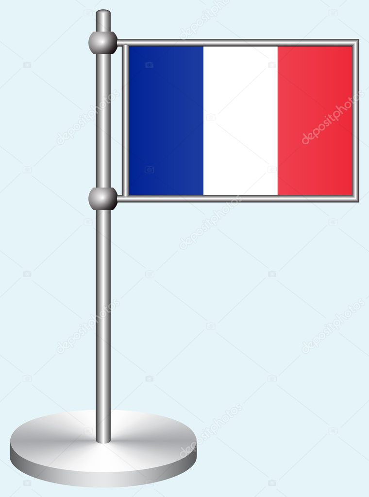 France Flag with Metal Stand