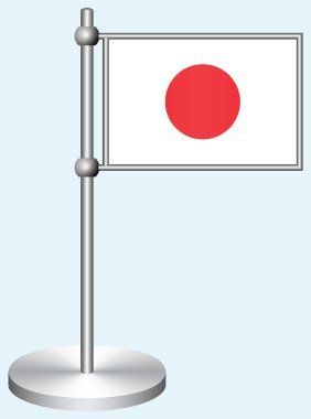 metal stand ile Japonya bayrağı