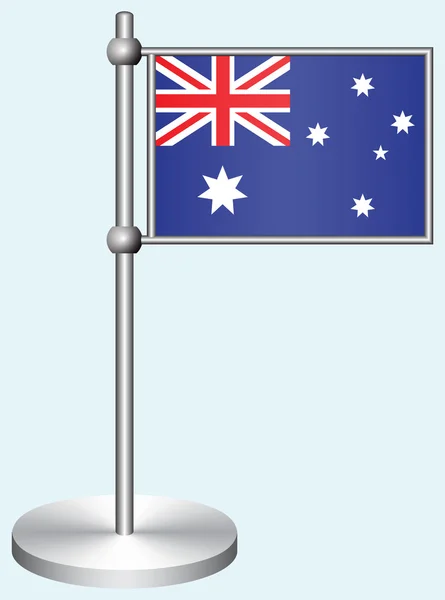 Flaga Australii z metalu stoją — Wektor stockowy