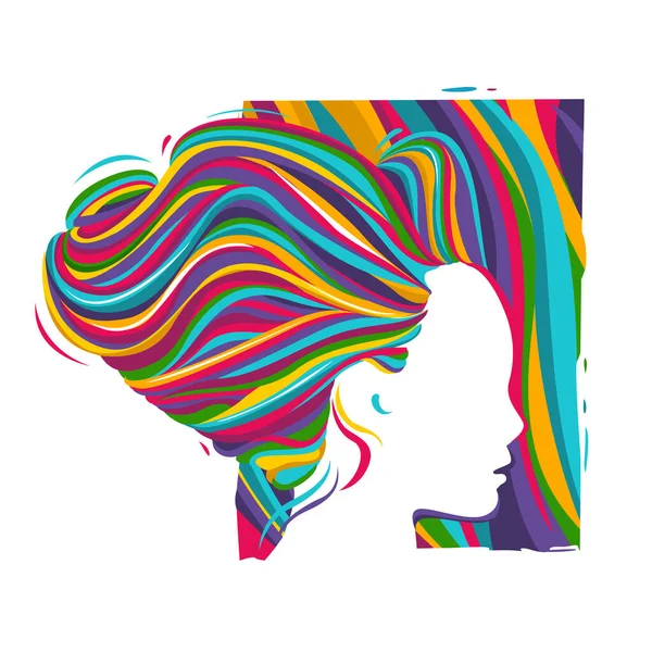 Renkli saçlı siluet
