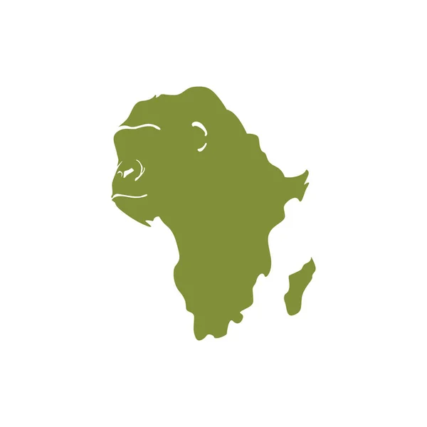 Illustration Vectorielle Singe Carte Afrique — Image vectorielle