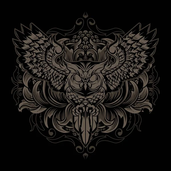 Uçan baykuş vektör çizim