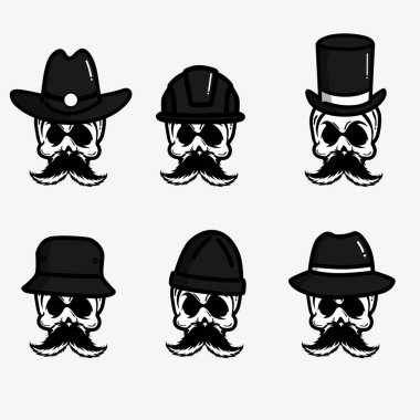 kafatası ve çapraz kemikler simge seti