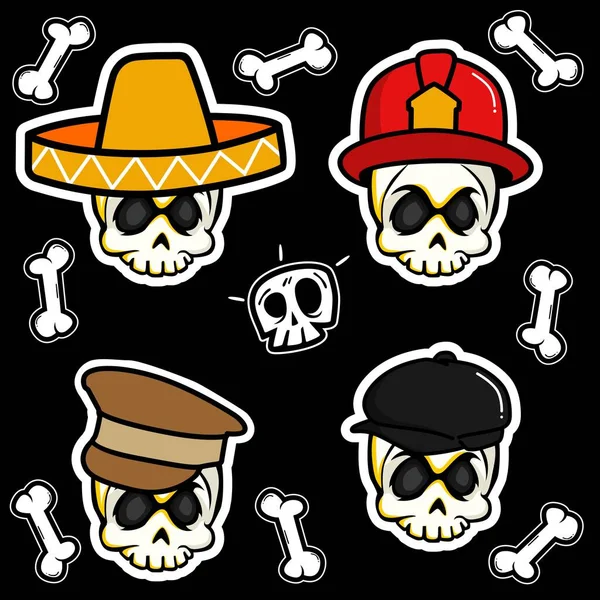 Sticker Icône Crâne Croisés — Image vectorielle