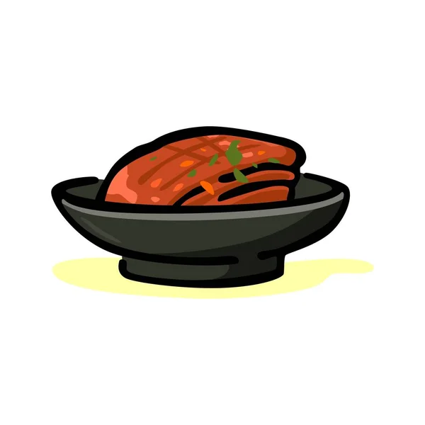 Vector Illustration Traditional Kimchi Food — Archivo Imágenes Vectoriales