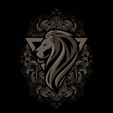 Klasik aslan başı vektör illüstrasyonu