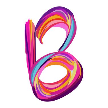 Colorful abstract lettering b vector illustration