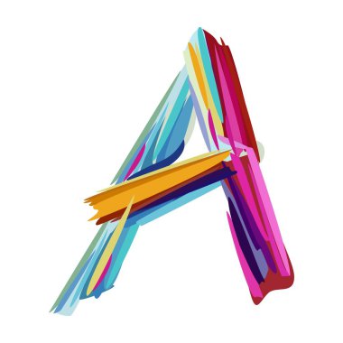 Colorful abstract lettering a vector illustration