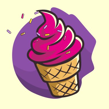 Ice cream vector food illustration