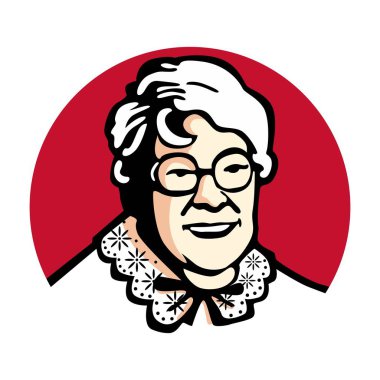 Red granny vector logo illustration