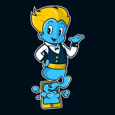 male ghost character illustration vector