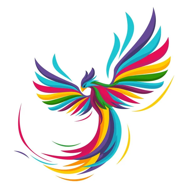 Colorful style phoenix vector character illustration