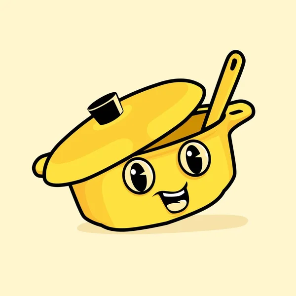 Cute pot character vector illustration