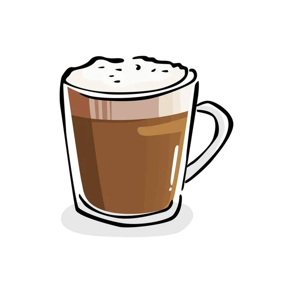 Vector Illustration Simple Cup Coffee Cappuccino Icon — Image vectorielle