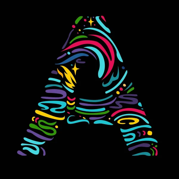 Letter A vector typo illustration