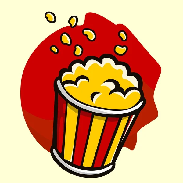 Classic popcorn vector food illustration