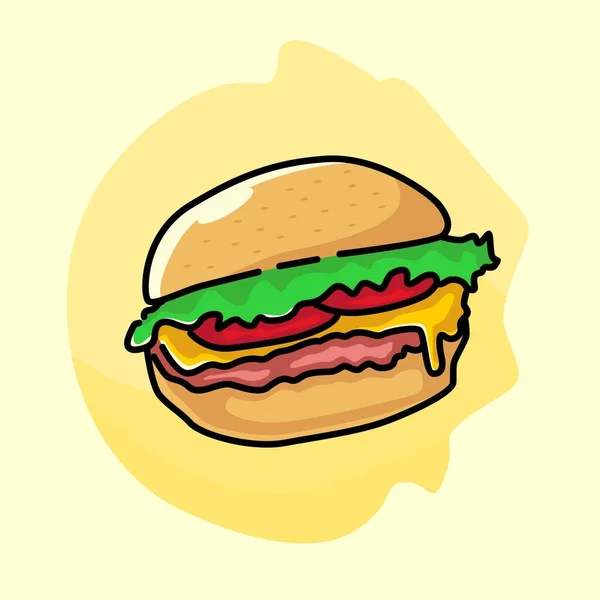 Delicious burger vector food illustration