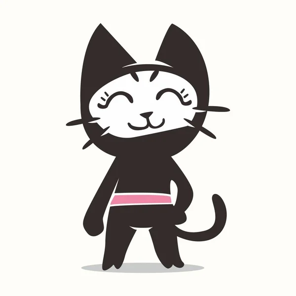 Cute ninja cat vector character illustration