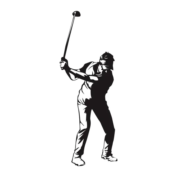 Golf poses vector silhouette illustration