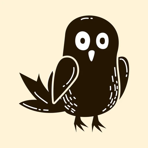 Brown cute bird vector character illustration