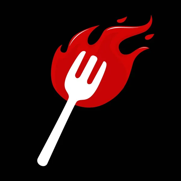 Fire fork vector icon illustration