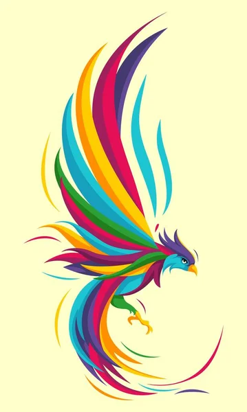 Colorful Style Phoenix Vector Character Illustration Stok Ilustrasi 