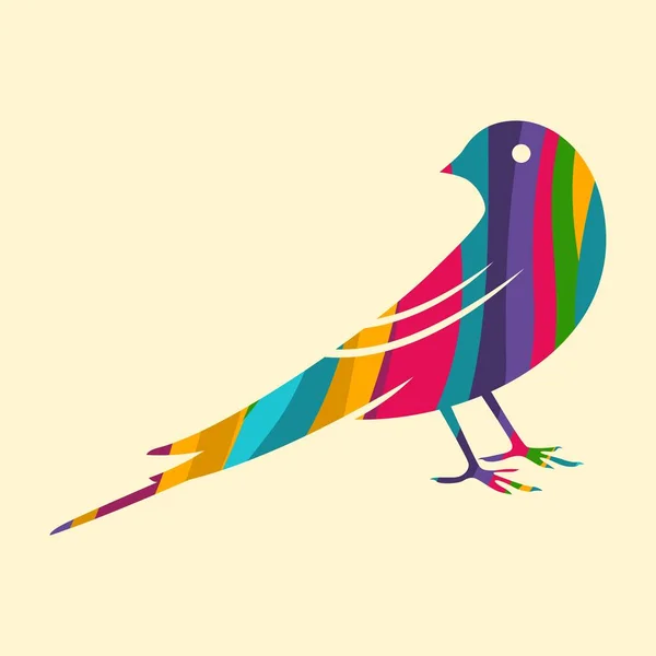 Colorful Bird Vector Silhouette Illustration Stok Vektor Bebas Royalti
