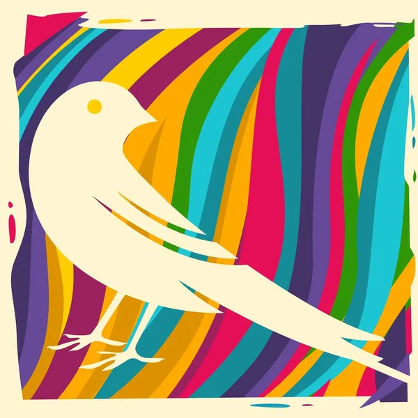 Colorful Bird Vector Silhouette Illustration Stok Vektor