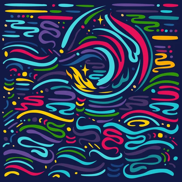 Colorful Waves Vector Background Illustration Stok Ilustrasi Bebas Royalti