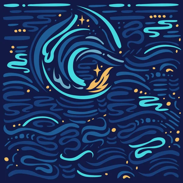 Colorful Waves Vector Background Illustration Stok Ilustrasi 