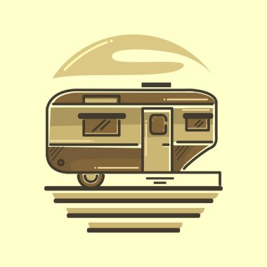 Symbol icon logo vector vintage camper van