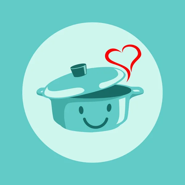 Smiling pot vector character illustration