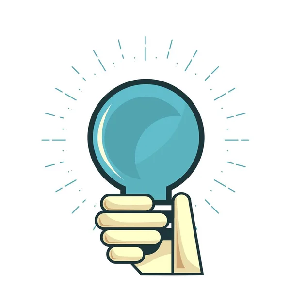 Simple and unique hand holding bulb icon
