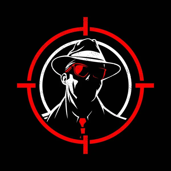 Detective Icon Logo Target Shot — Stock vektor