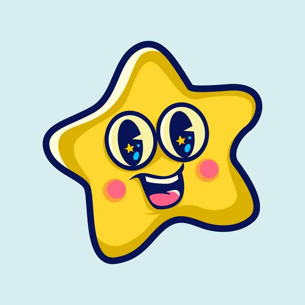 Cute Star Character Vector Illustration Stok Ilustrasi 