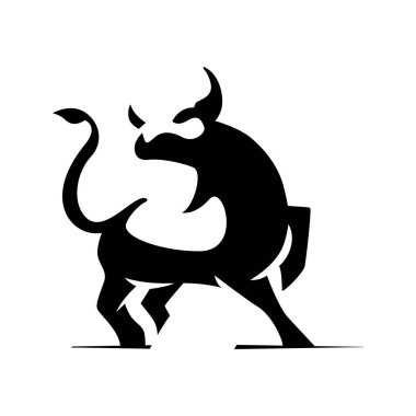 Öfkeli bir boğanın vektör logosu.