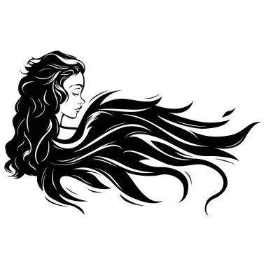 Siyah kanatlı dişi meleğin vektör çizimi