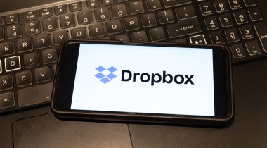 dropbox logo on mobile phone  , Sydney Australia July 30 2022