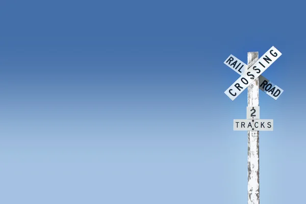 Spoor kruising aanlog-blauwe kleurovergang — Stockfoto