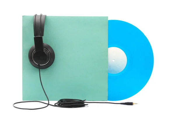 Vinyl Record with Headphones — Stock Photo, Image