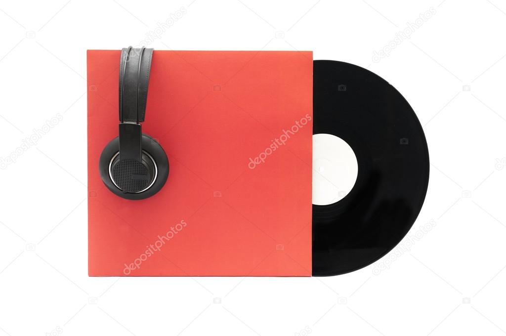 Vinyl Record with Headphones