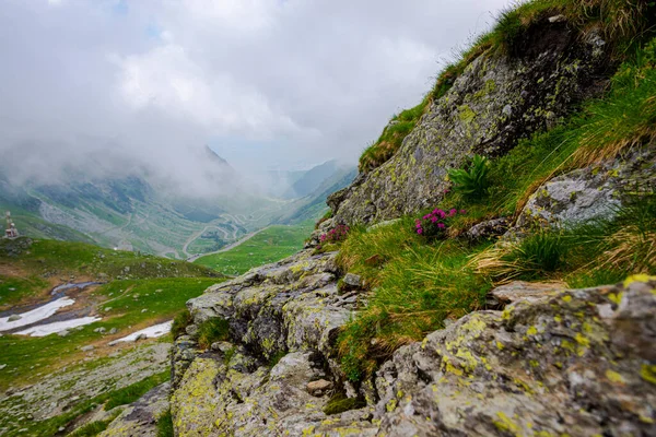 Schöne Landschaft Mit Bergen Und Grünem Gras — Stockfoto